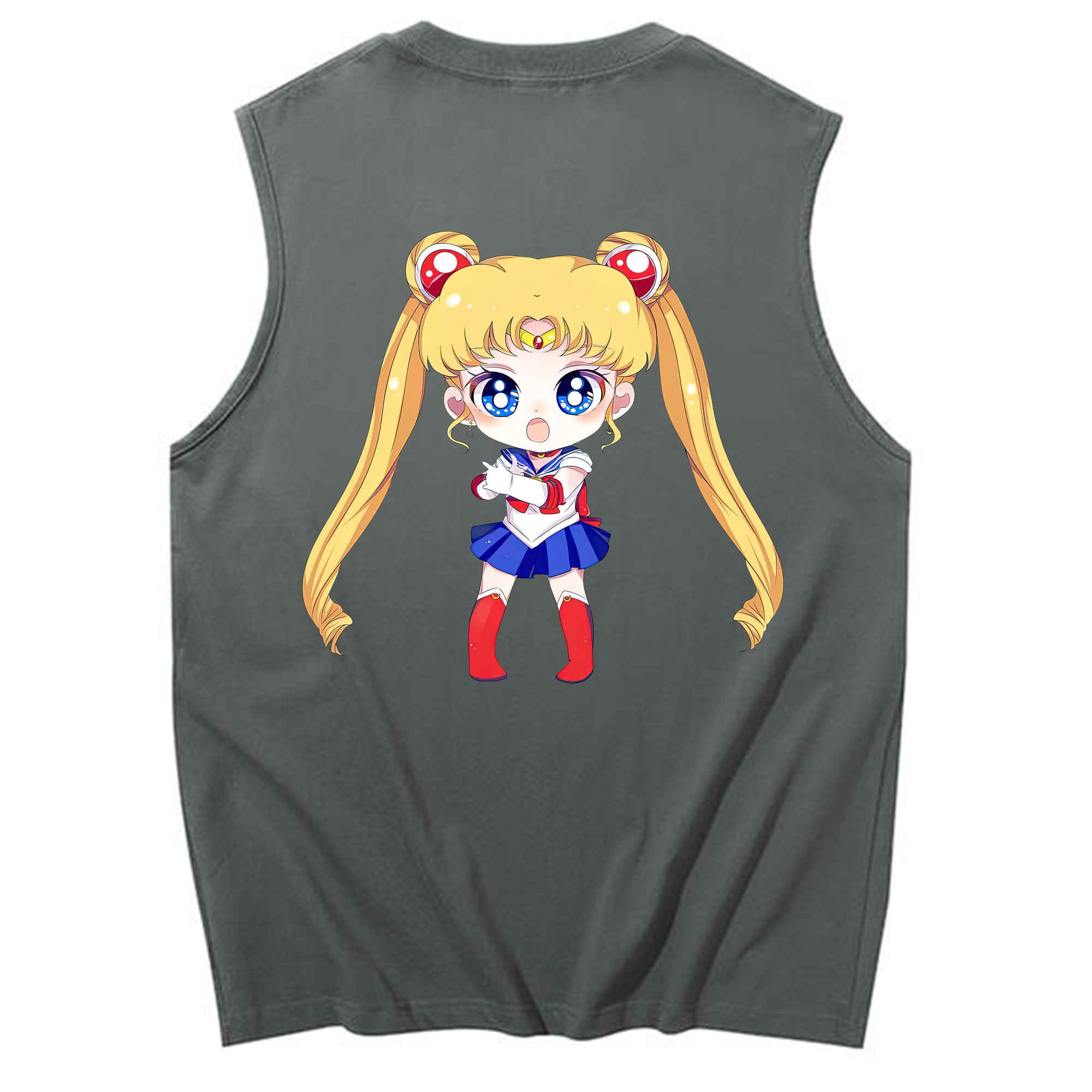 （画像用） 美少女戦士セーラームーン 月野 うさぎ つきの うさぎ Sailor Moon Tsukino Usagi コットン100％タンクトップ（背面プリント）